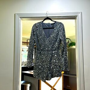 Forever 21. Size Medium. Silver Sequin Romper.